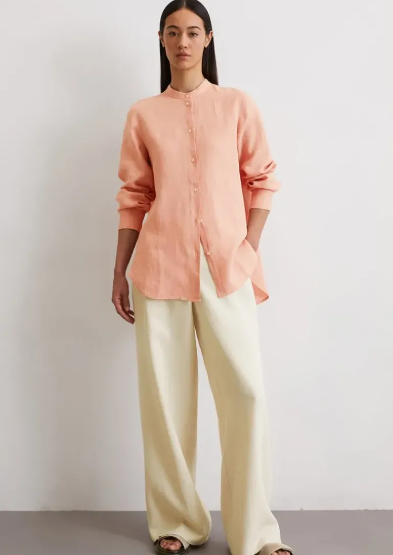 A-Shape-Leinenbluse regular aus leichter Qualität