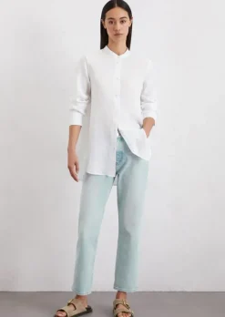 A-Shape-Leinenbluse regular aus leichter Qualität