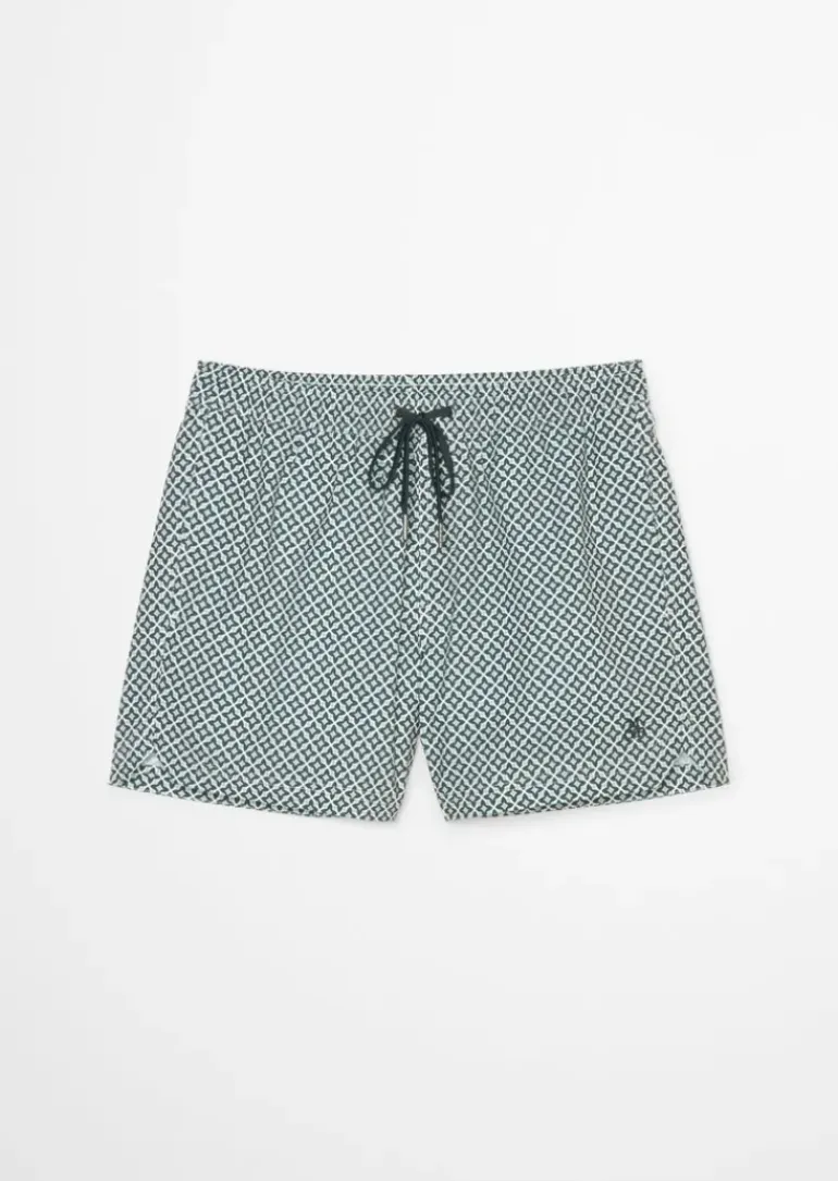 Badeshorts mit lässigem Allover-Print