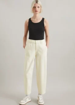 Barrel Pants cropped aus Organic Cotton Lyocell Stretch Twill