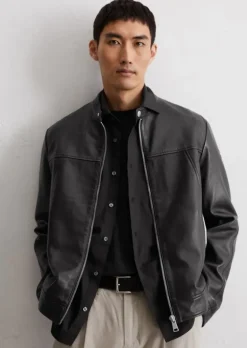 Biker-Lederjacke regular aus geschmeidigem Lammleder