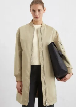 Blouson-Mantel im Aviator-Stil regular aus recyceltem Polyester-Twill