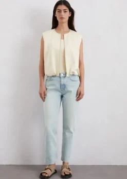 Blouson-Weste relaxed cropped aus Organic Cotton-Mix