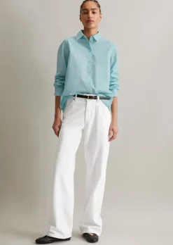 Bluse mit Falten-Detail regular aus reiner Bio-Baumwolle