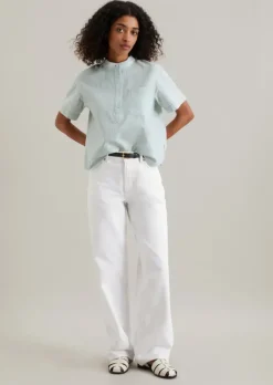 Bluse relaxed aus gestreiftem Oxford