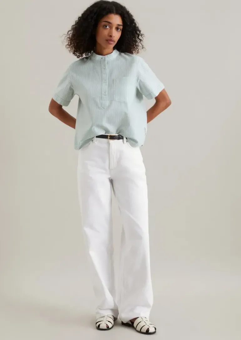 Bluse relaxed aus gestreiftem Oxford