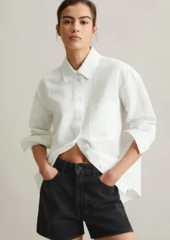 Bluse relaxed aus Leinen-Baumwolle-Mix