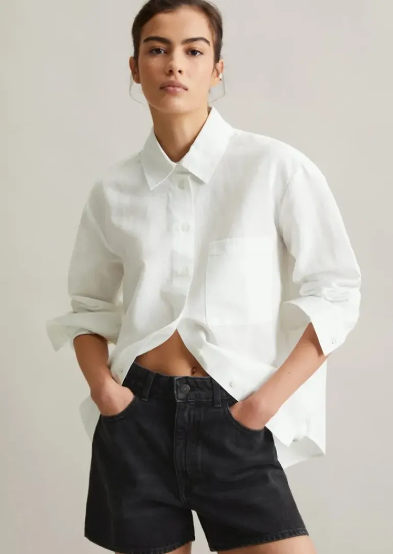Bluse relaxed aus Leinen-Baumwolle-Mix