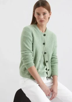 Bouclé-Cardigan slim aus softem Organic Cotton-Mix