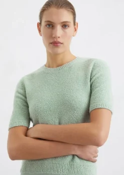 Bouclé-Pullover slim aus Organic Cotton-Mix