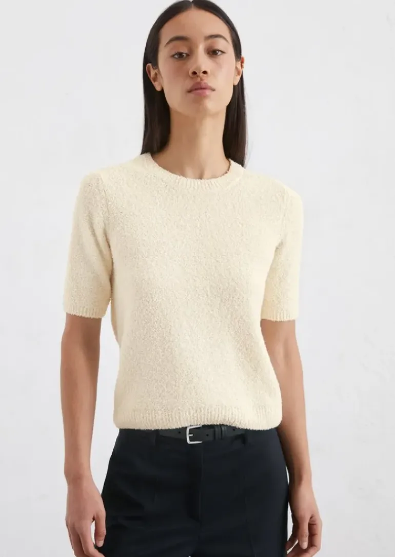Bouclé-Pullover slim aus Organic Cotton-Mix