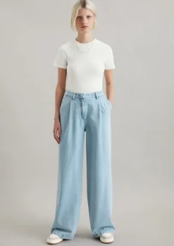 Bundfalten-Jeans wide made with Orange Fiber