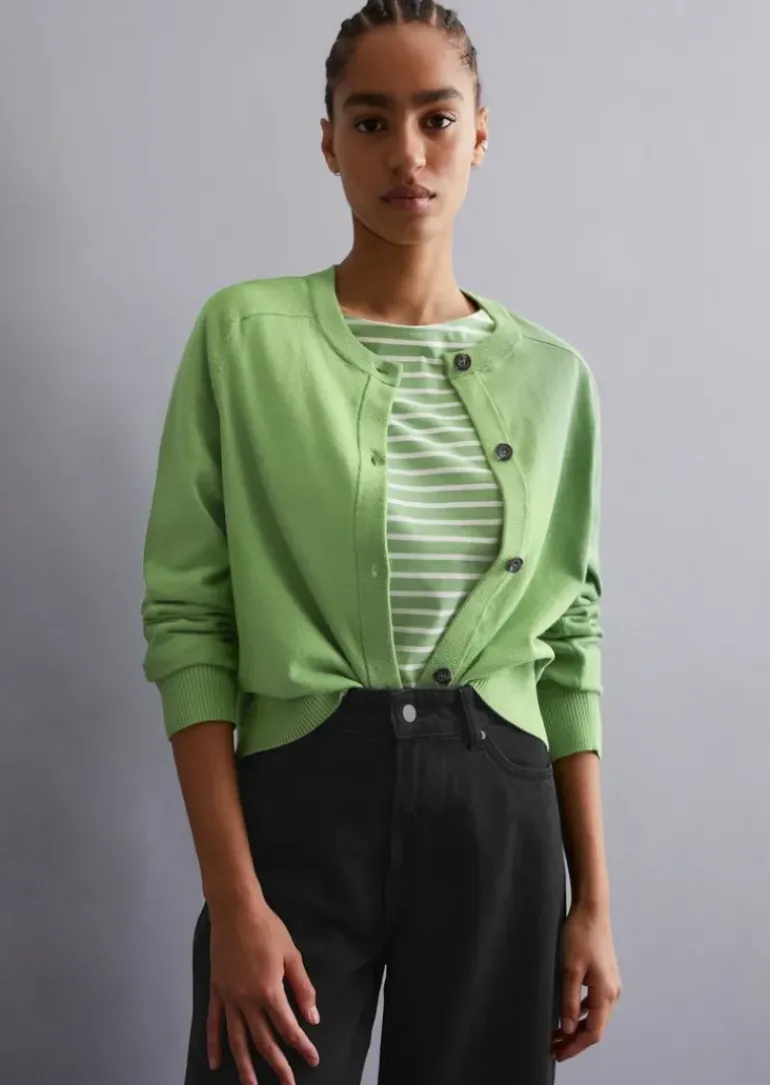 Cardigan relaxed aus Soft Cotton Stretch
