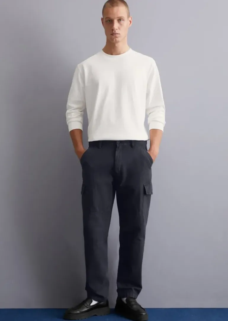 Cargohose tapered aus Bio-Baumwoll-Twill