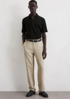 Chino Model Bunkris straight aus edlem Leinen-Viskose-Mix
