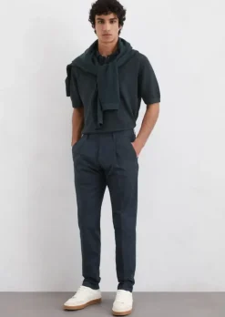 Chino Model Osby Jogger tapered aus leichtem Bio-Baumwoll-Leinen-Mix