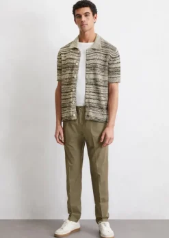 Chino Model Osby Jogger tapered aus leichtem Bio-Baumwoll-Leinen-Mix