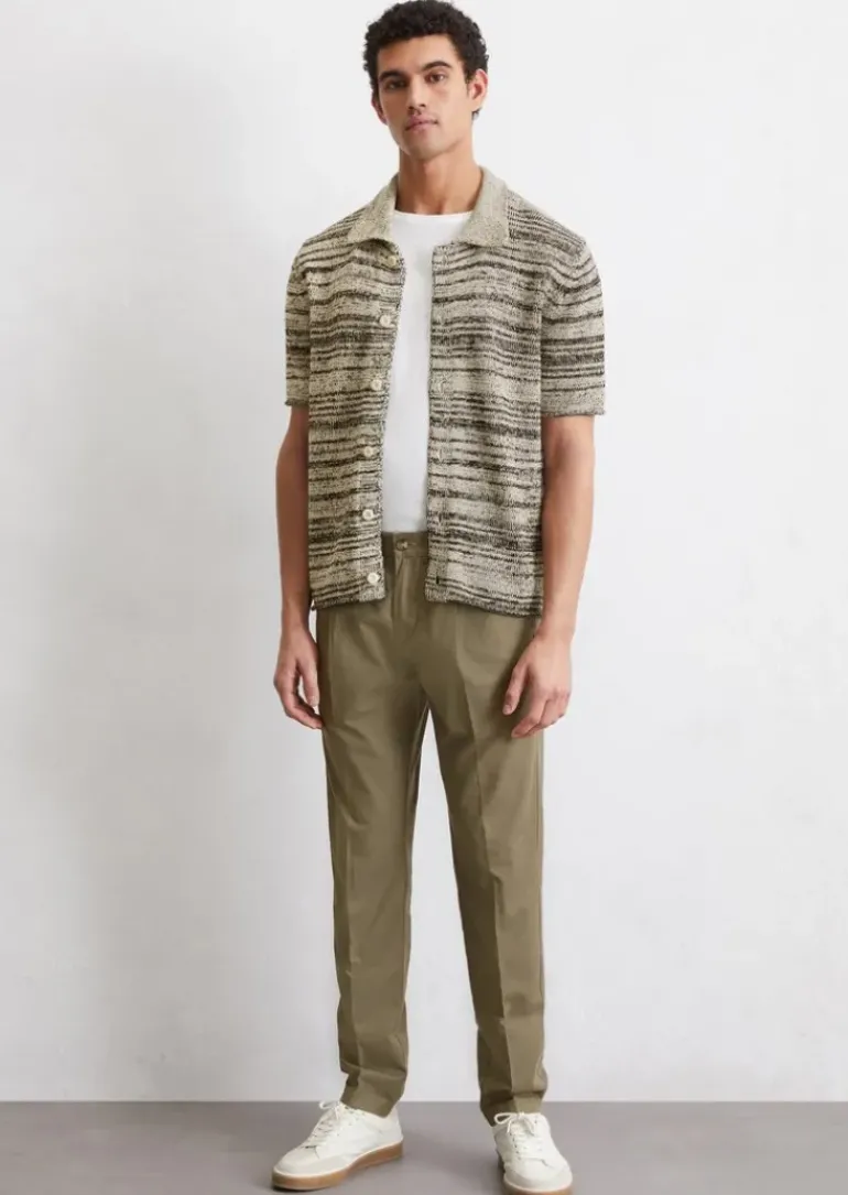 Chino Model Osby Jogger tapered aus leichtem Bio-Baumwoll-Leinen-Mix