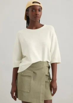 DfC Kurzarm-Strickpullover loose aus Organic Cotton