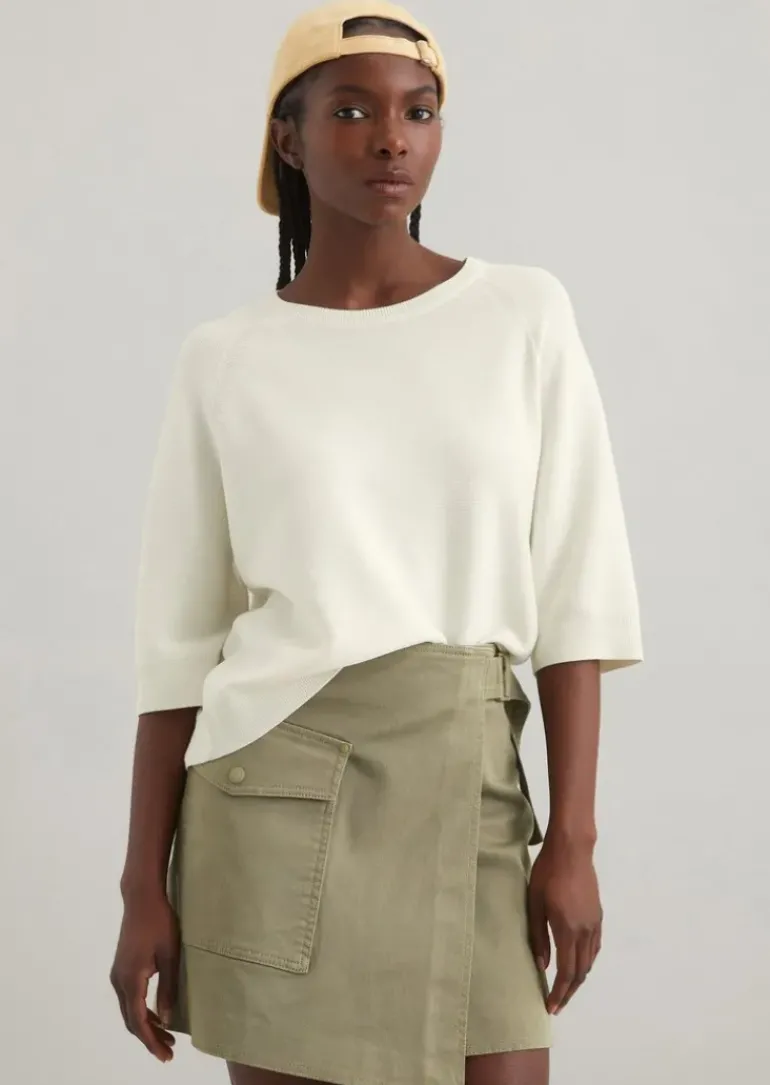 DfC Kurzarm-Strickpullover loose aus Organic Cotton