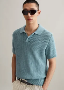 DfC Strick-Poloshirt loose aus reiner Bio-Baumwolle