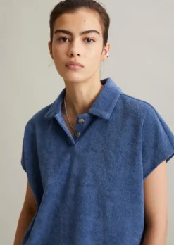 Frottee-Poloshirt wide aus softem Organic Cotton