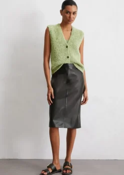 Fuzzy-Knit-Weste regular aus flauschigem Baumwollgarn