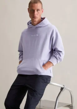 Hoodie relaxed mit Logo-Stickerei