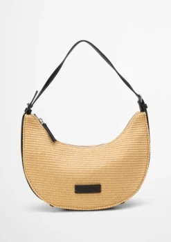 2in1 Umhängetasche small in Raffia-Bast-Optik