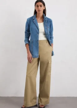 Jeansblazer shaped aus Lyocell-Baumwolle-Mix