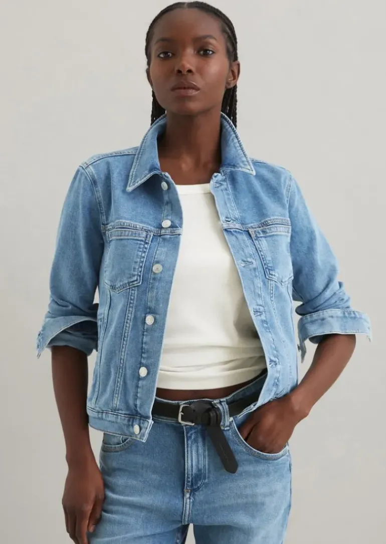Jeansjacke oversize aus Organic Cotton-Mix