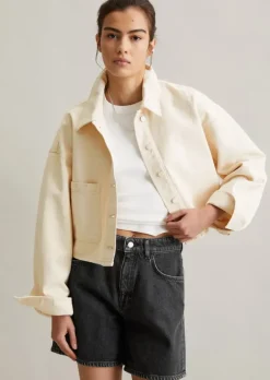 Jeansjacke oversized aus Rigid Denim ohne Elasthan