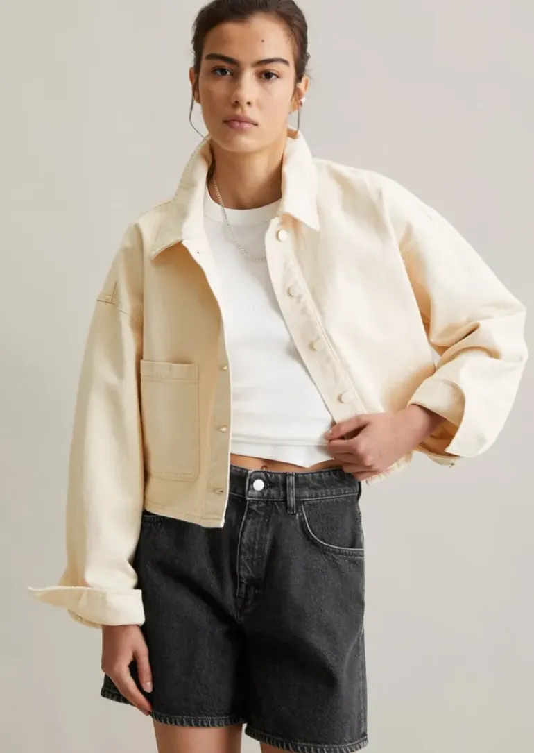 Jeansjacke oversized aus Rigid Denim ohne Elasthan