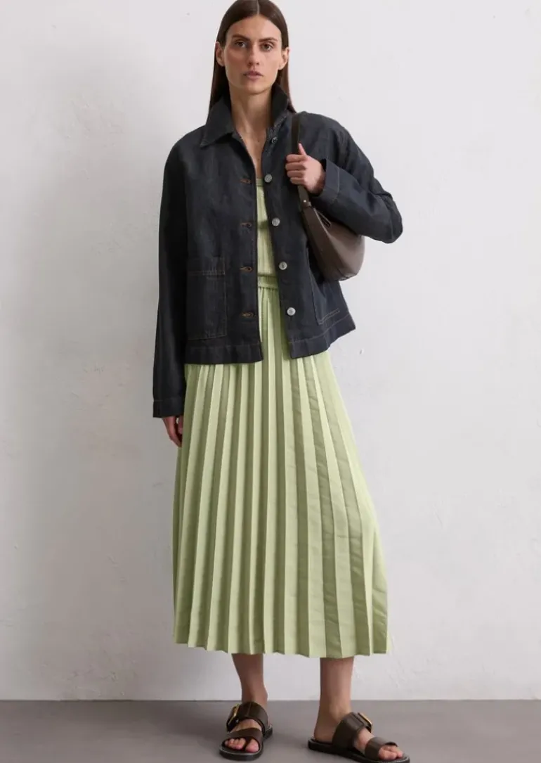 Jeansjacke regular aus Baumwolle-Leinen-Mix