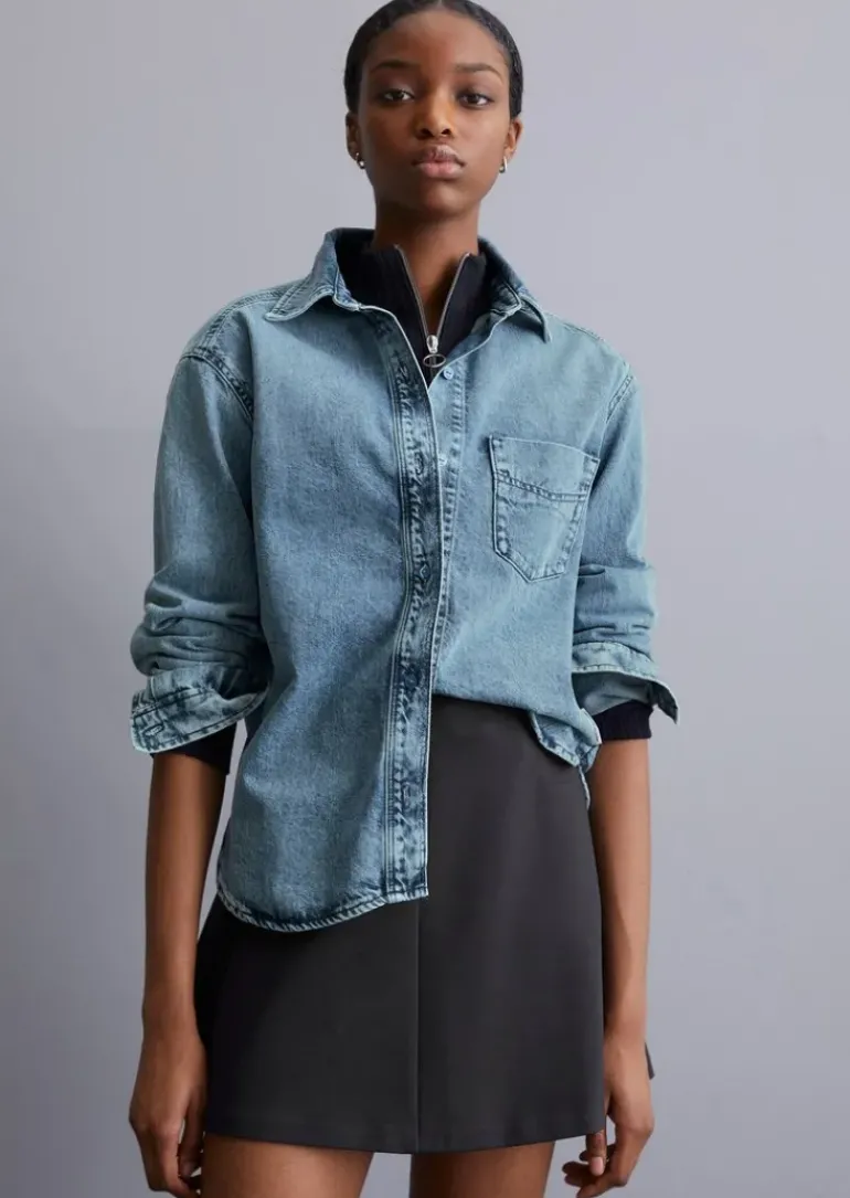 Jeans-Overshirt regular aus reiner Bio-Baumwolle