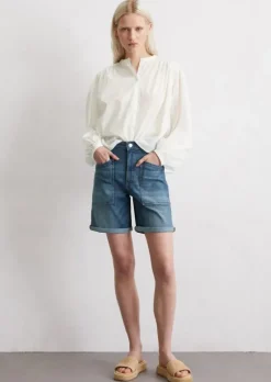 Jeans-Shorts boyfriend aus leichtem Stretch-Denim