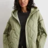 Kapuzen-Steppjacke regular aus recyceltem Nylon