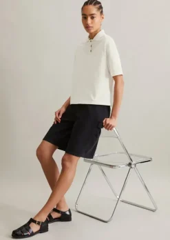 Kurzarm-Poloshirt wide aus Piqué-Jersey