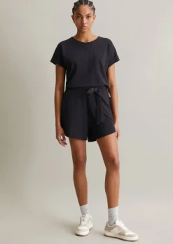 Kurz-Overall relaxed aus Piqué-Jersey