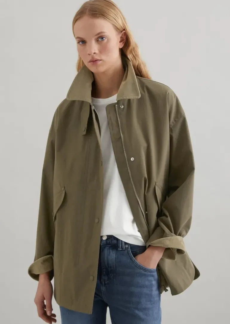 Outdoorjacke im Barn-Stil relaxed aus beschichtetem Cotton-Nylon
