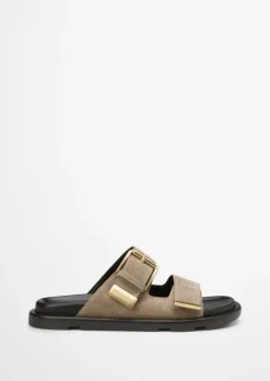 Pantolette aus edlem Velours-Rindleder
