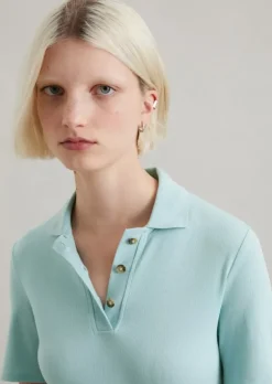 Poloshirt slim aus softem Ripp-Jersey