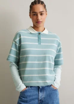 Poloshirt wide mit garngefärbten Streifen