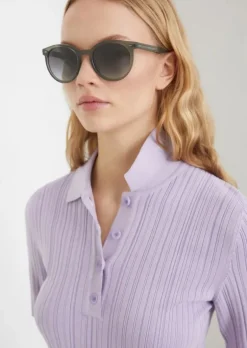 Ripp-Poloshirt slim aus Organic Cotton
