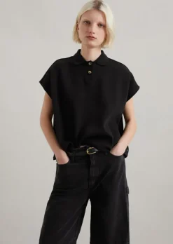 Ärmelloses Poloshirt wide aus Organic Cotton