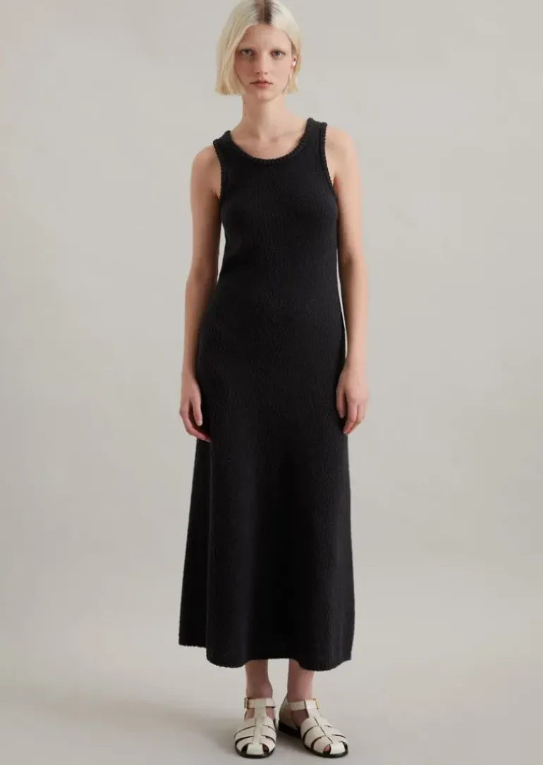 Ärmelloses Strickkleid relaxed aus Organic-Cotton-Slub-Garn