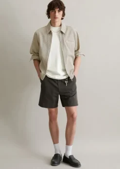 Shorts regular aus Bio-Baumwolle und Leinen