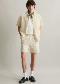 Shorts regular aus Leinen-Bio-Baumwoll-Mix