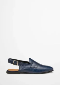 Slingback-Loafer aus veredeltem Rindleder