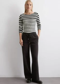 Travelpants wide aus kompaktem Jersey-Twill